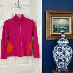NWOT Women’s Lisa Perry Pink & Orange Color Block Full Zip Long Sleeve Jacket